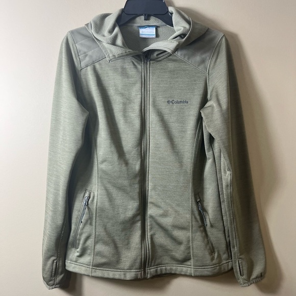 Columbia Women’s Fleece Lined Hooded Zip Up Jacket Green Size Medium Outdoor - Picture 8 of 8